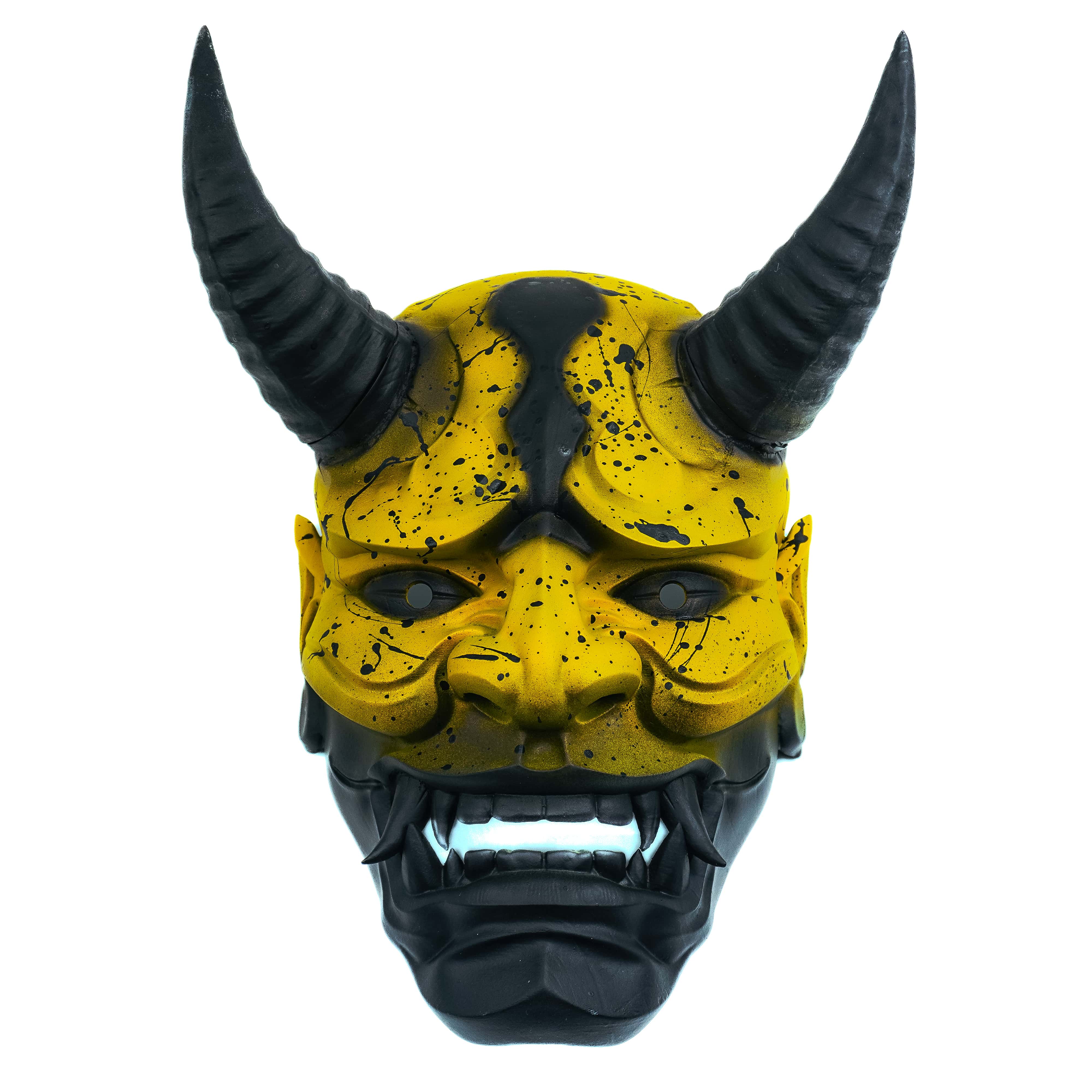 Yellow Demon Hannya Mask, Japanese Traditional Collectible Mask