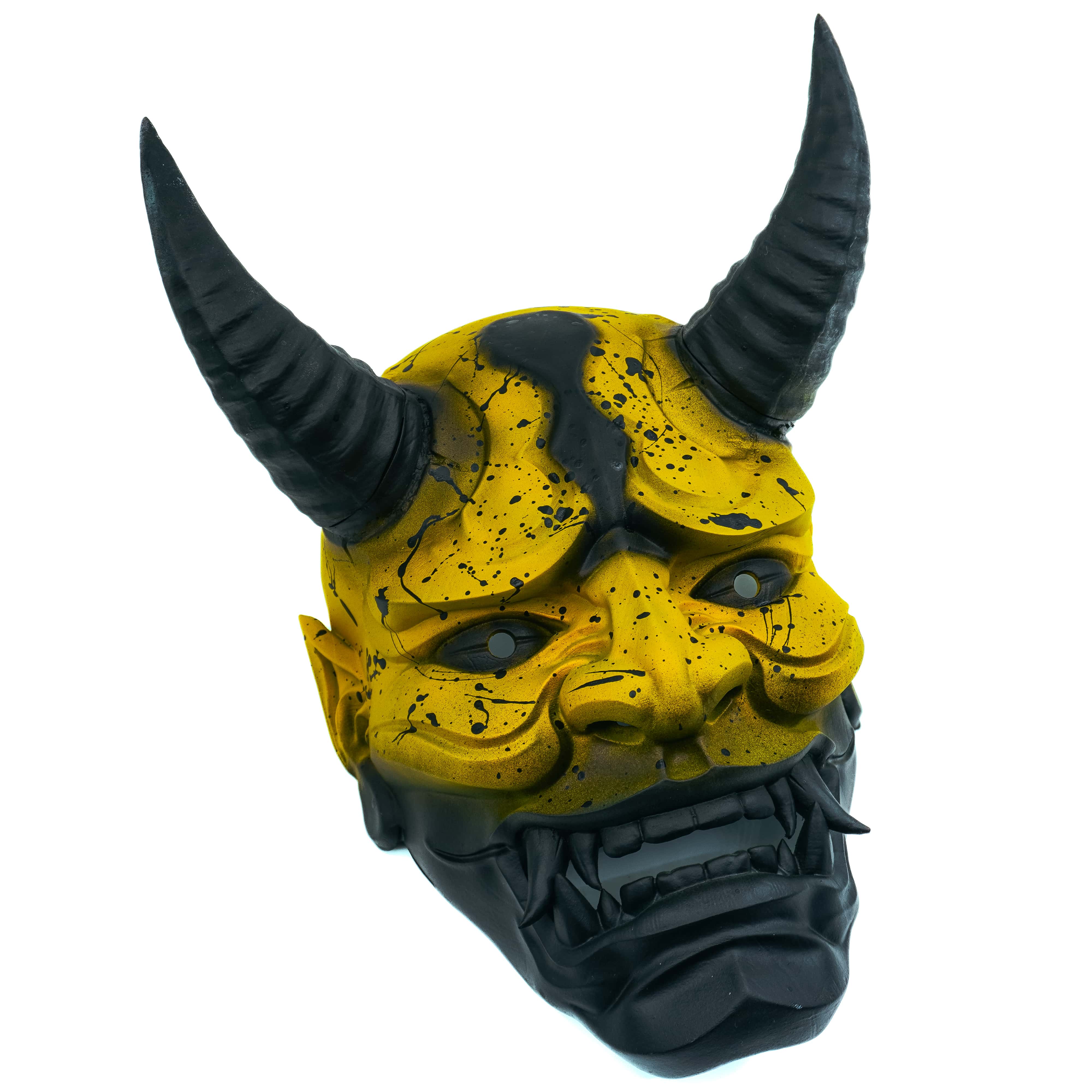 Yellow Demon Hannya Mask, Japanese Traditional Collectible Mask