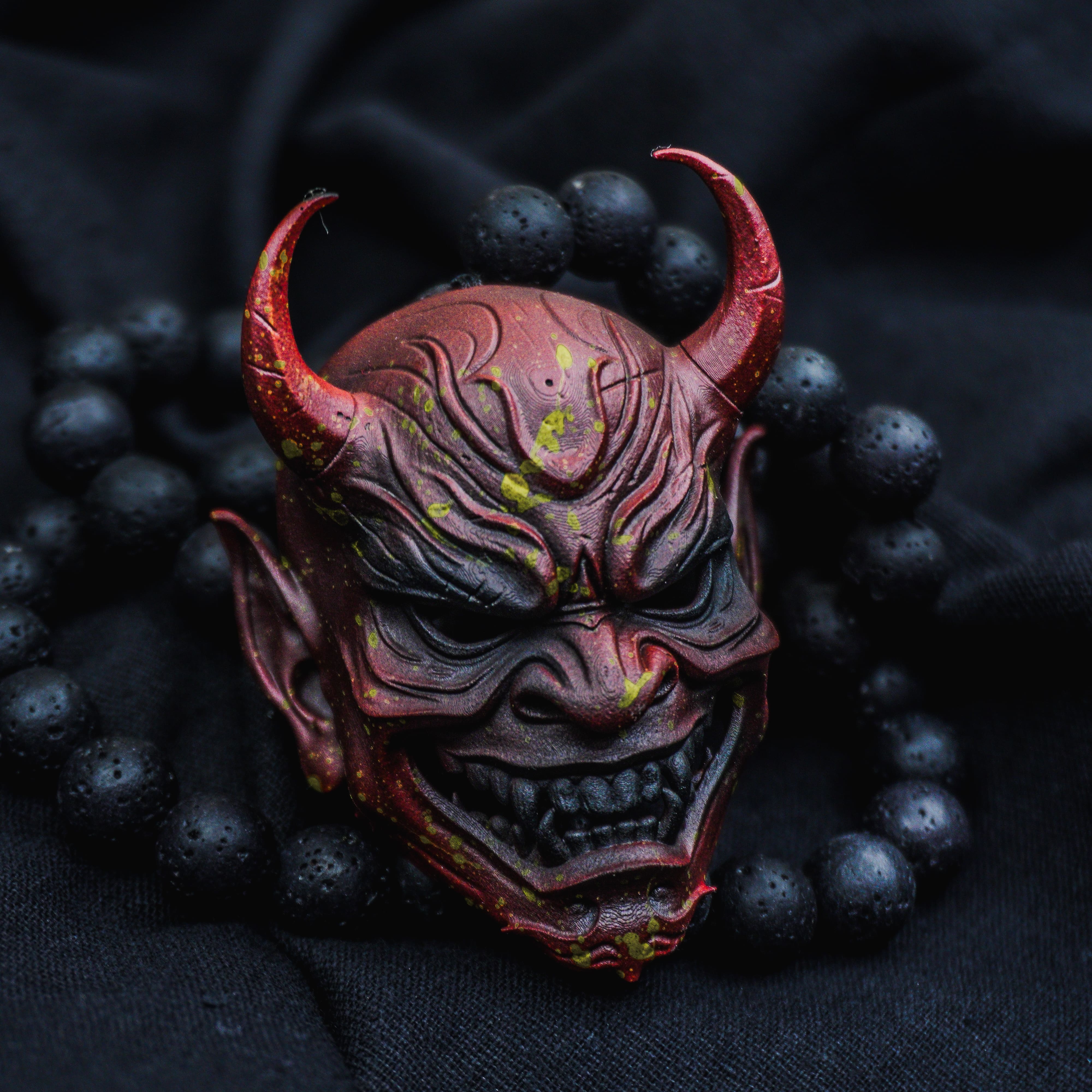 Akaryu Oni Japanese - Noh Mask Pendant Necklace