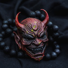 Akaryu Oni Japanese - Noh Mask Pendant Necklace