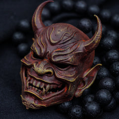 Koganekiba Oni Japanese - Noh Mask Pendant Necklace