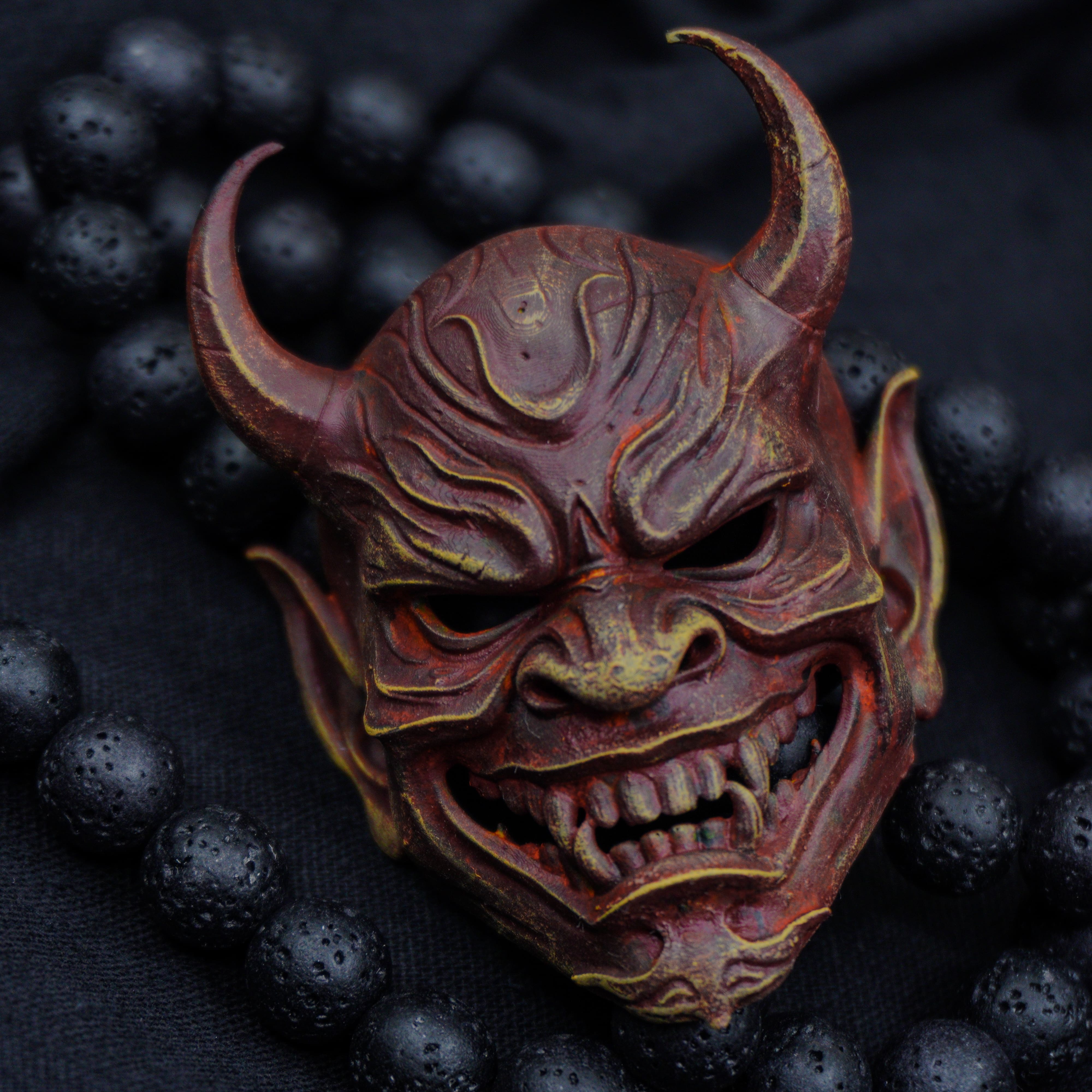 Koganekiba Oni Japanese - Noh Mask Pendant Necklace