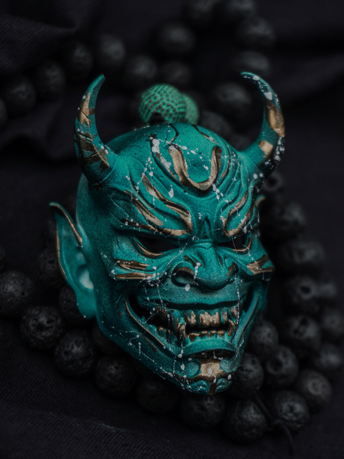 Seiryu Oni Japanese - Noh Mask Pendant Necklace