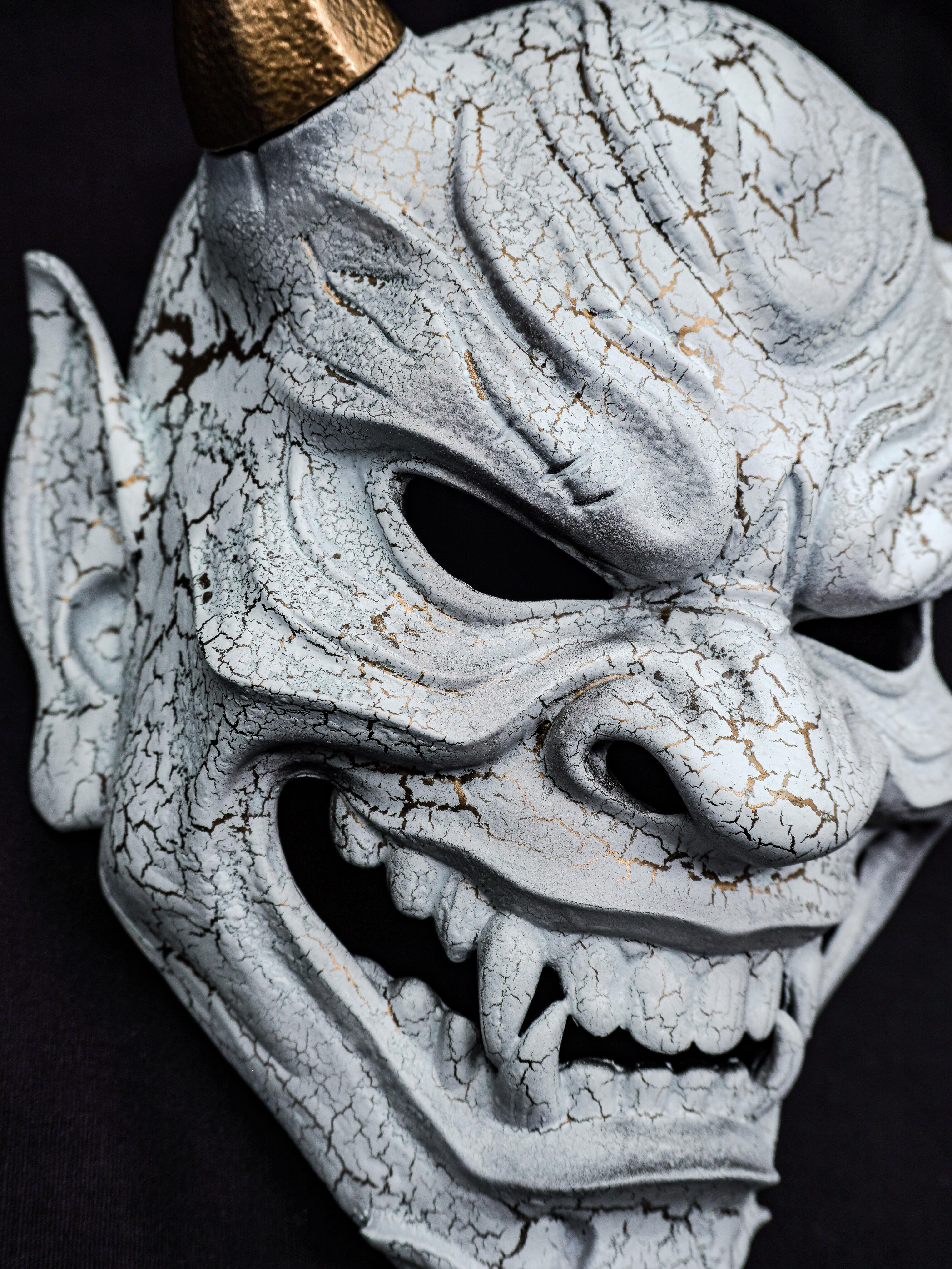 White Dragon - Hannya Mask, Japanese Traditional Collectible Mask