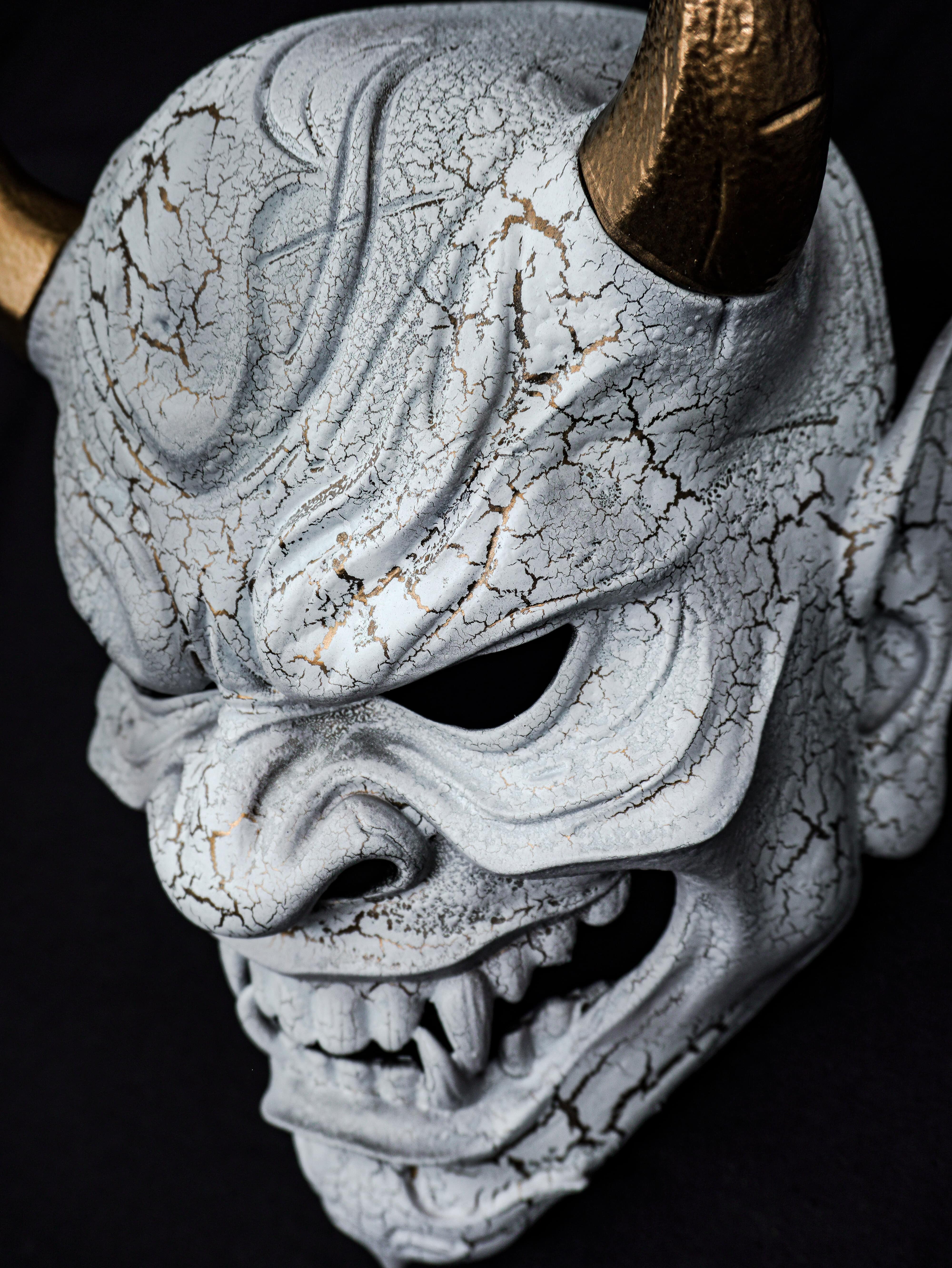 White Dragon - Hannya Mask, Japanese Traditional Collectible Mask