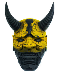 Yellow Demon Hannya Mask, Japanese Traditional Collectible Mask